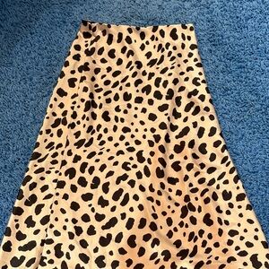 Aqua Tan and Black A-Line Skirt